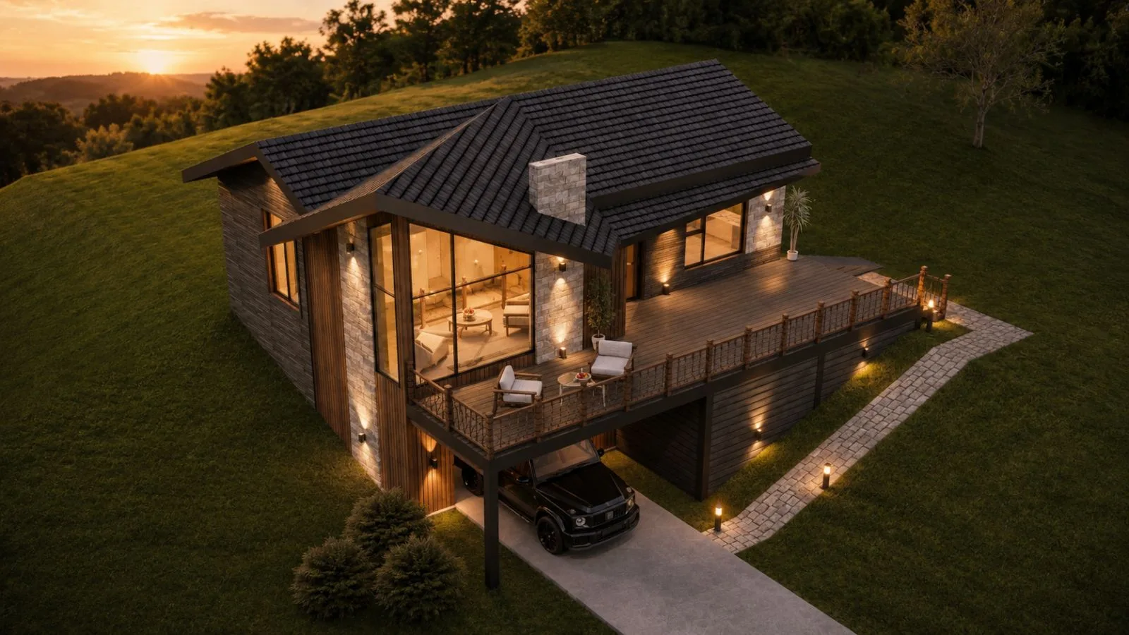 Premium House 143.1м² — хотхоны дээрээс харсан дүр